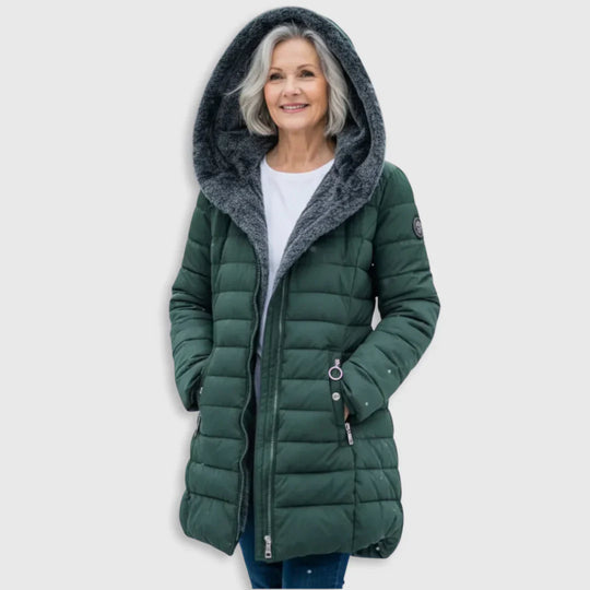 Winterjacke aus Baumwolle und Wolle