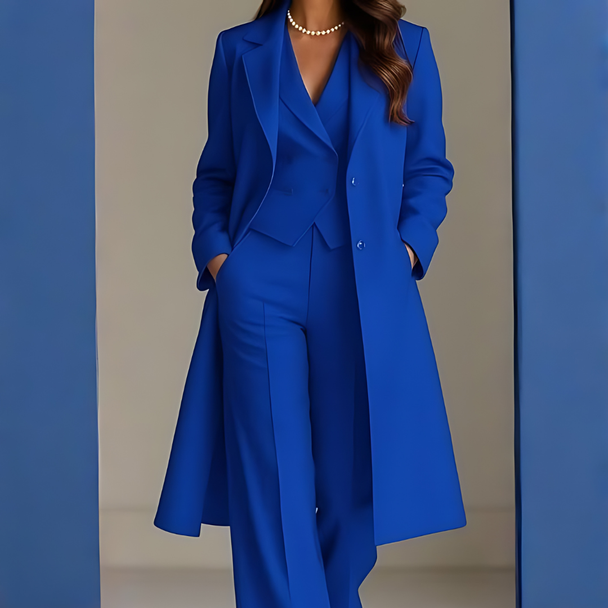 Abgestimmter Mavi-Mantel + kompletter Maßanzug.