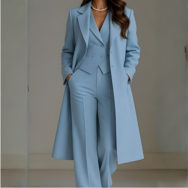Abgestimmter Mavi-Mantel + kompletter Maßanzug.