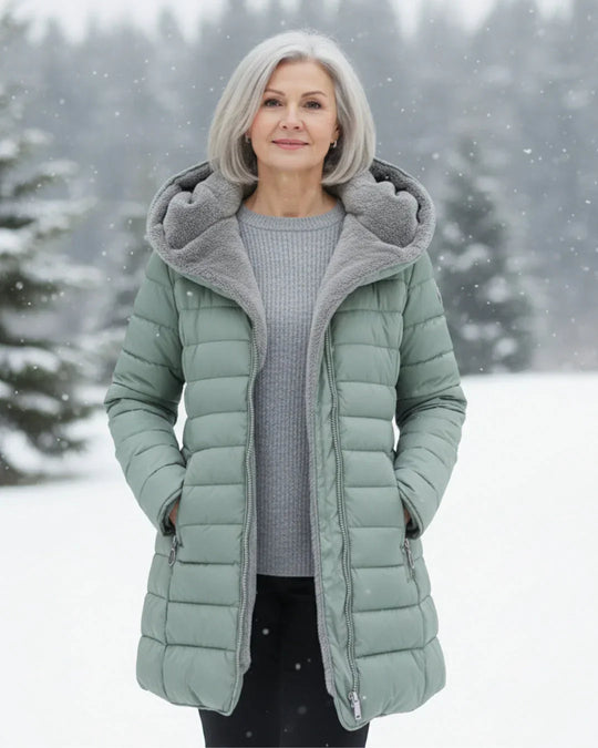 Winterjacke aus Baumwolle und Wolle