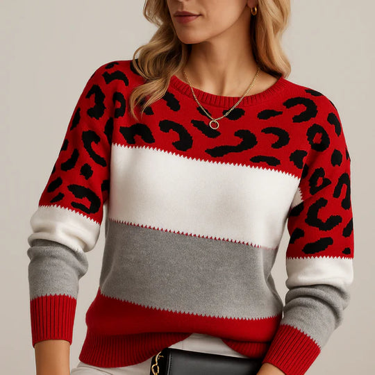 Leopardenpullover Elegans