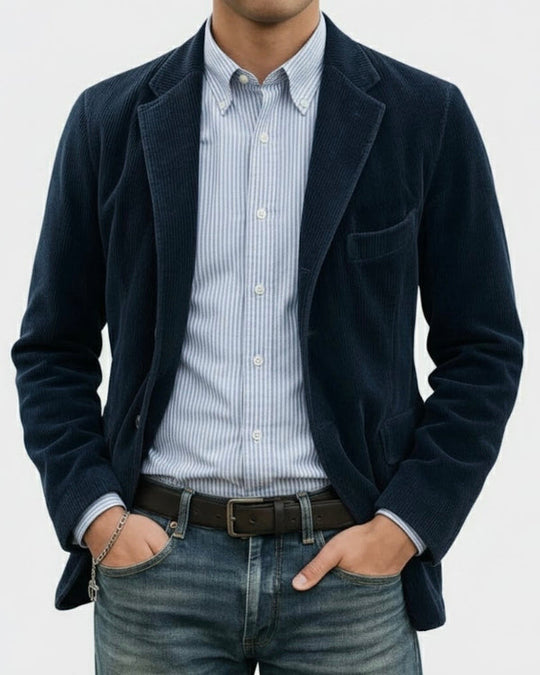 Timo – Zweiteiliges Set: Jacke und Weste mit Rippstrickmuster