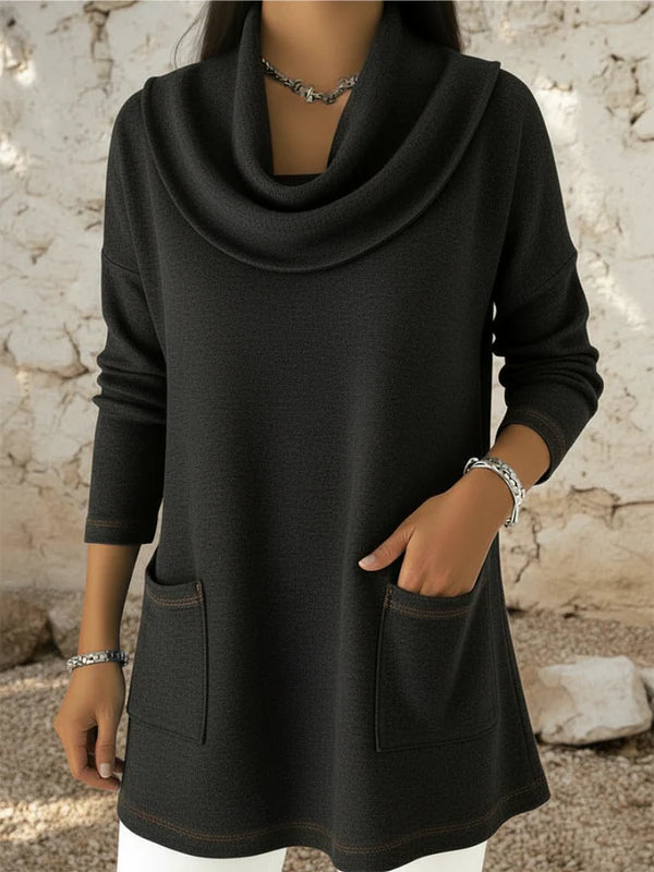 Rollkragenpullover mit Vordertaschen