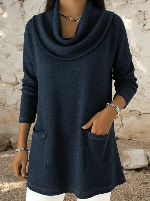 Rollkragenpullover mit Vordertaschen