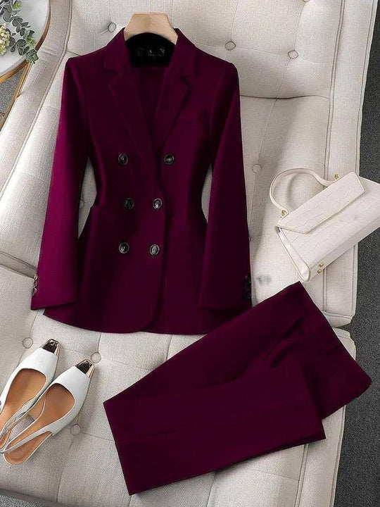 Sophia Luxe Strukturierter Blazer mit Hose Set