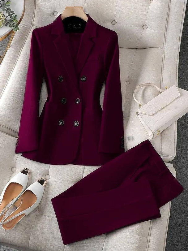 Sophia Luxe Strukturierter Blazer mit Hose Set