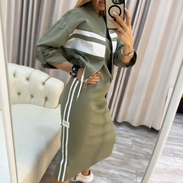 ❄️LETZTER TAG – 60 % RABATT 💖 Damen-Set aus Stehkragenjacke und Kleid